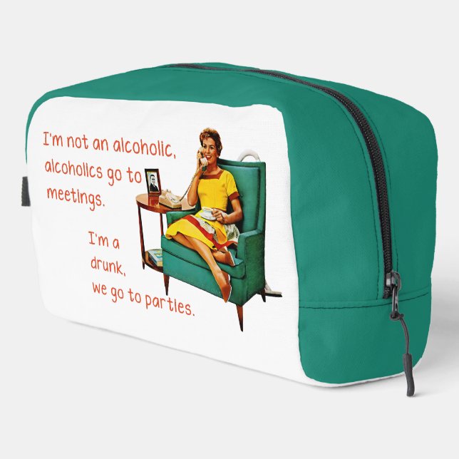 SlipperyJoe socializing drinking party vintage wom Dopp Kit (Right Corner)