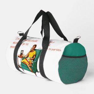 SlipperyJoe socializing drinking party vintage wom Duffle Bag