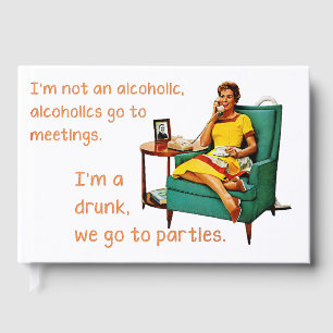 SlipperyJoe socializing drinking party vintage wom Guest Book