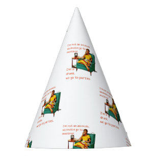 SlipperyJoe socializing drinking party vintage wom Hat