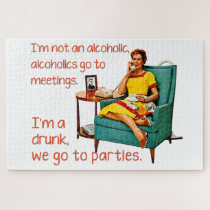 SlipperyJoe socializing drinking party vintage wom Jigsaw Puzzle