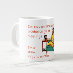 SlipperyJoe socializing drinking party vintage wom Large Coffee Mug