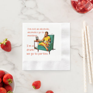SlipperyJoe socializing drinking party vintage wom Napkin