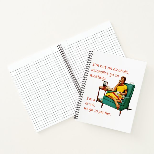 SlipperyJoe socializing drinking party vintage wom Notebook (Inside)