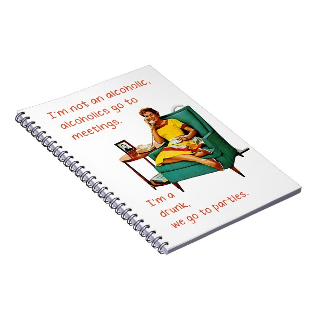 SlipperyJoe socializing drinking party vintage wom Notebook (Right Side)