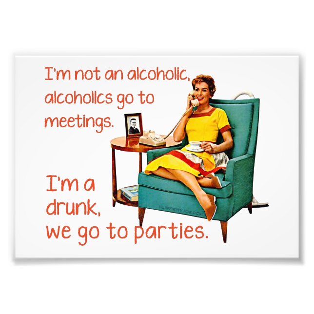 SlipperyJoe socializing drinking party vintage wom Photo Print (Front)