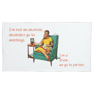 SlipperyJoe socializing drinking party vintage wom Pillowcase