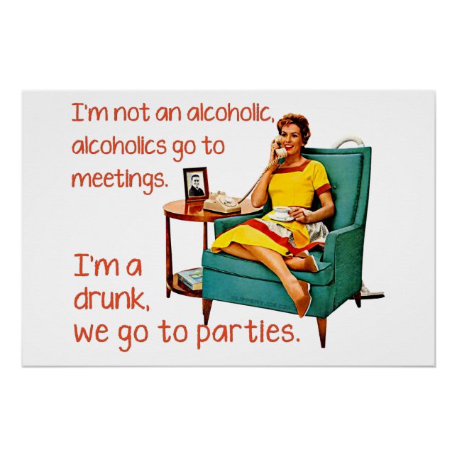 SlipperyJoe socializing drinking party vintage wom Poster (Front)