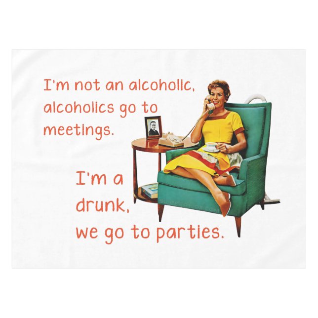 SlipperyJoe socializing drinking party vintage wom Tablecloth (Front (Horizontal))