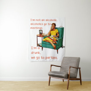SlipperyJoe socializing drinking party vintage wom Tapestry