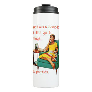 SlipperyJoe socializing drinking party vintage wom Thermal Tumbler
