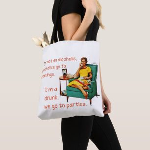 SlipperyJoe socializing drinking party vintage wom Tote Bag