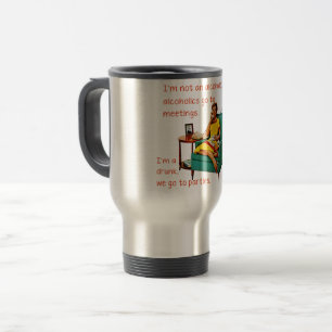 SlipperyJoe socializing drinking party vintage wom Travel Mug