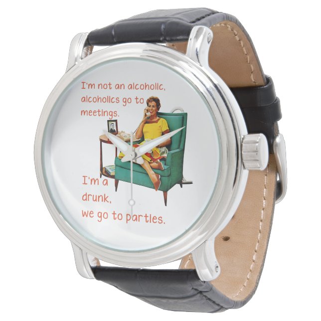 SlipperyJoe socializing drinking party vintage wom Watch (Angled)