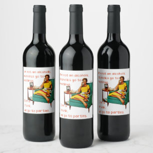 SlipperyJoe socializing drinking party vintage wom Wine Label