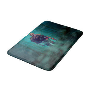 SlipperyJoe terrifying zombie figure isolated omin Bath Mat
