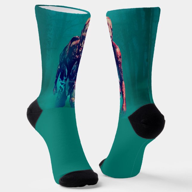 SlipperyJoe terrifying zombie figure isolated omin Socks (Angled)