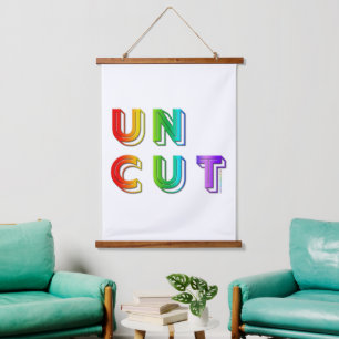 SlipperyJoe uncut vibrant lively neon rainbow ener Hanging Tapestry