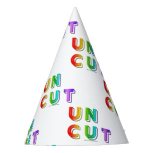 SlipperyJoe uncut vibrant lively neon rainbow ener Party Hat