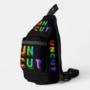 SlipperyJoe uncut vibrant lively neon rainbow ener Sling Bag