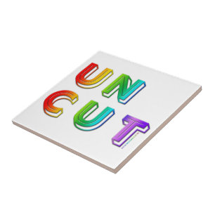 SlipperyJoe uncut vibrant lively neon rainbow ener Tile