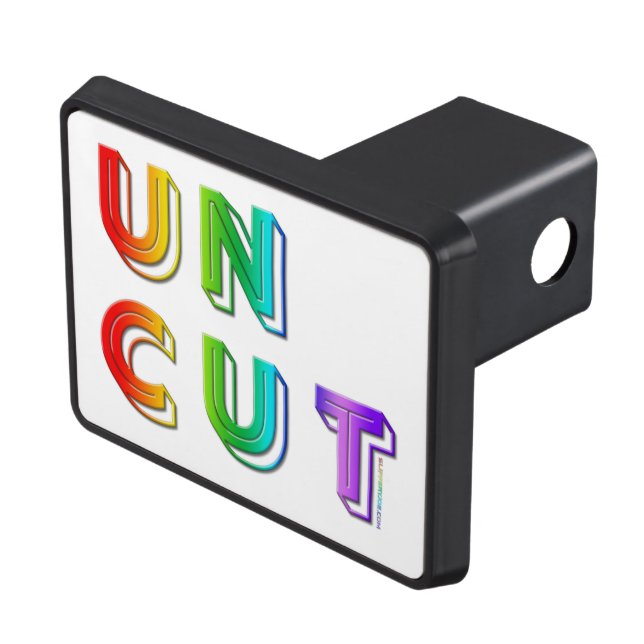 SlipperyJoe uncut vibrant lively neon rainbow ener Trailer Hitch Cover (Top Right)