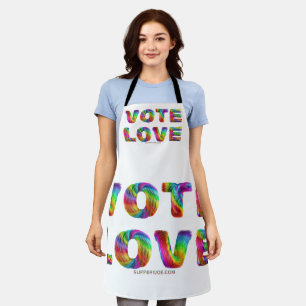 SlipperyJoe vote love equality rainbow-coloured fu Apron