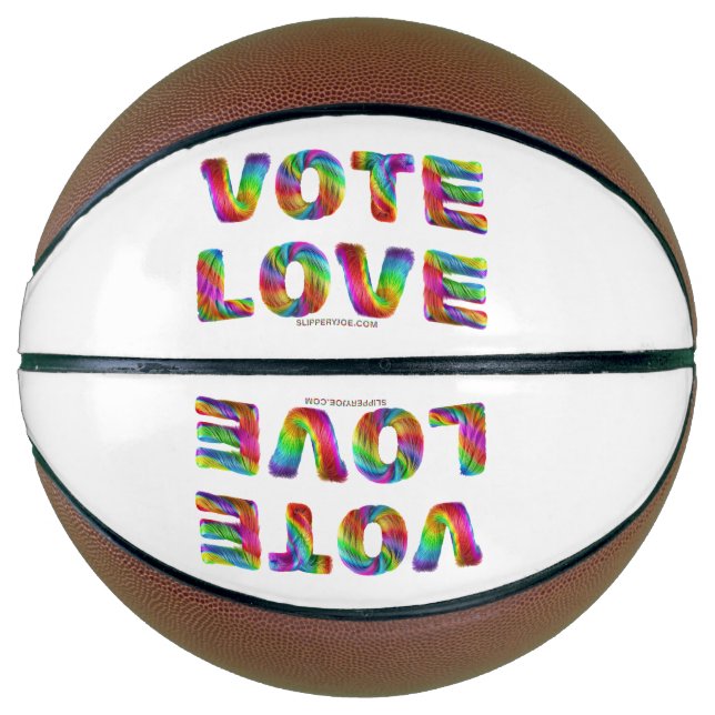 SlipperyJoe vote love equality rainbow-coloured fu Basketball (Front)