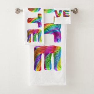 SlipperyJoe vote love equality rainbow-coloured fu Bath Towel Set