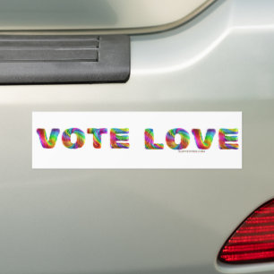 SlipperyJoe vote love equality rainbow-coloured fu Bumper Sticker