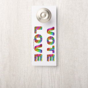 SlipperyJoe vote love equality rainbow-coloured fu Door Hanger