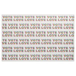 SlipperyJoe vote love equality rainbow-coloured fu Fabric
