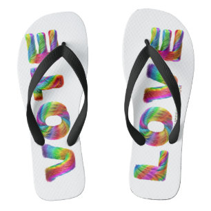SlipperyJoe vote love equality rainbow-coloured fu Flip Flops