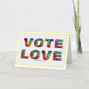 SlipperyJoe vote love equality rainbow-coloured fu Foil Greeting Card