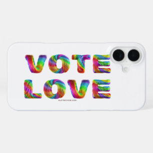 SlipperyJoe vote love equality rainbow-coloured fu iPhone 16 Plus Case