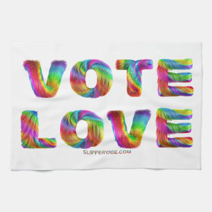 SlipperyJoe vote love equality rainbow-coloured fu Kitchen Towel