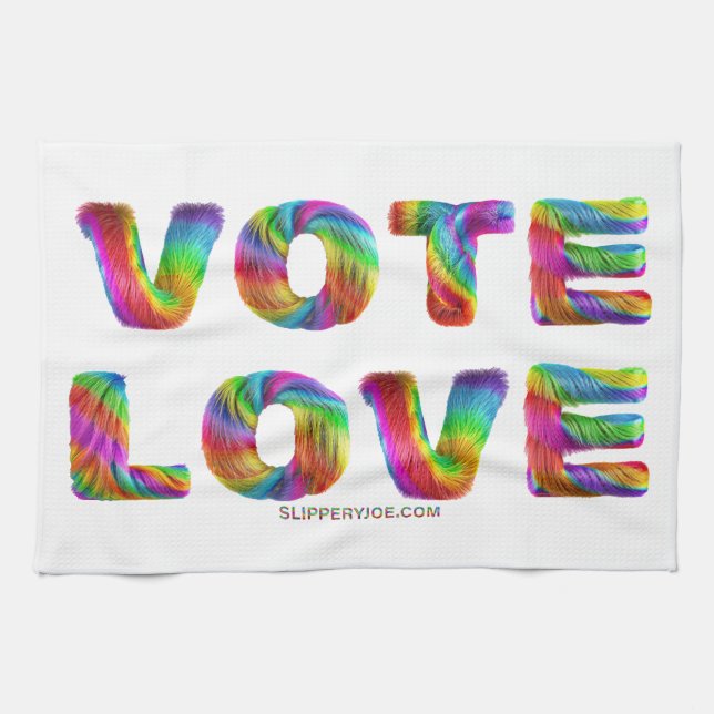 SlipperyJoe vote love equality rainbow-coloured fu Kitchen Towel (Horizontal)