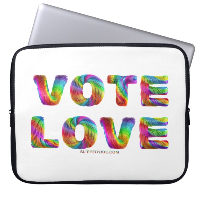 SlipperyJoe vote love equality rainbow-coloured fu Laptop Sleeve (Front)