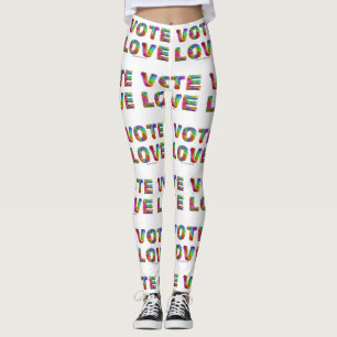 SlipperyJoe vote love equality rainbow-coloured fu Leggings