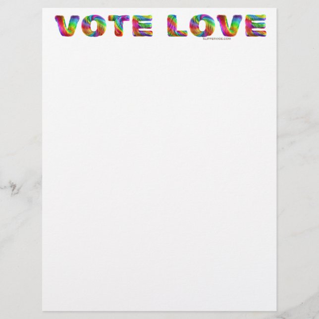 SlipperyJoe vote love equality rainbow-coloured fu Letterhead (Front)