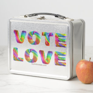 SlipperyJoe vote love equality rainbow-coloured fu Metal Lunch Box
