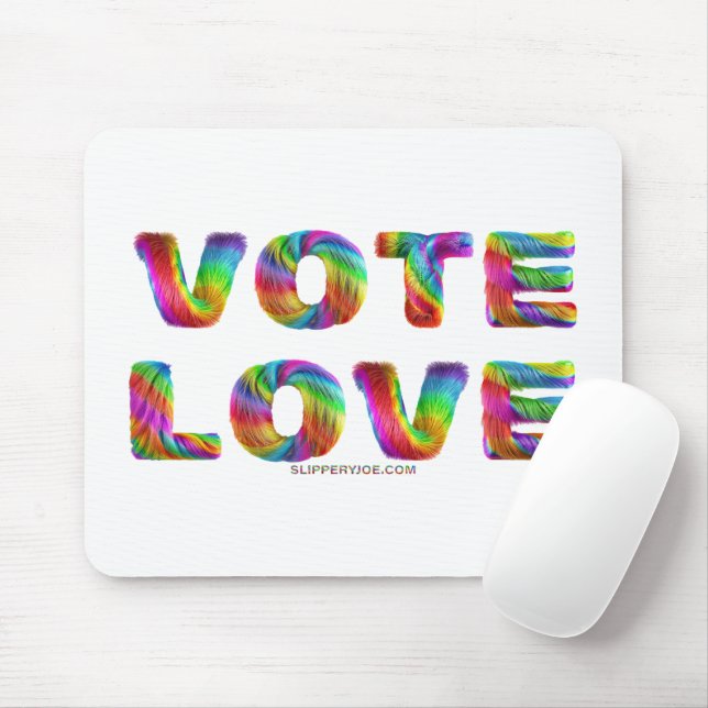 SlipperyJoe vote love equality rainbow-coloured fu Mouse Pad (With Mouse)