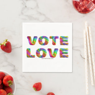 SlipperyJoe vote love equality rainbow-coloured fu Napkin