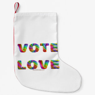 SlipperyJoe vote love equality rainbow-coloured fu Small Christmas Stocking