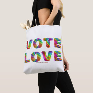 SlipperyJoe vote love equality rainbow-coloured fu Tote Bag