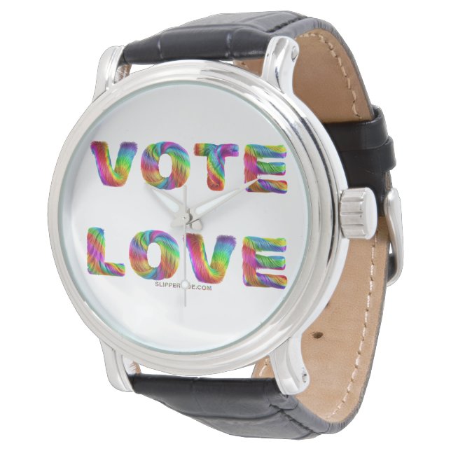 SlipperyJoe vote love equality rainbow-coloured fu Watch (Angled)