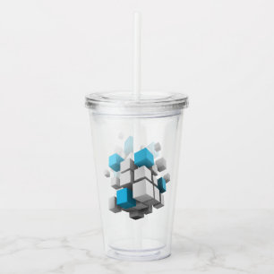 SlipperyJoe's 3D cubes captivating arrangement thr Acrylic Tumbler