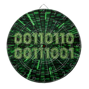 SlipperyJoe's 69 binary code vibrant green compute Dartboard