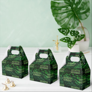 SlipperyJoe's 69 binary code vibrant green compute Favor Box