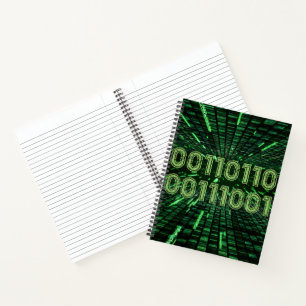 SlipperyJoe's 69 binary code vibrant green compute Notebook
